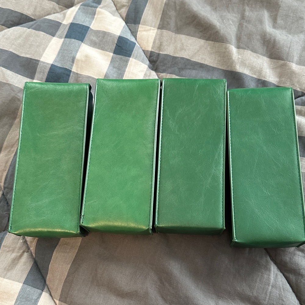 Pair Green and Light Blue Glasses Case Set - Picture 2 of 2